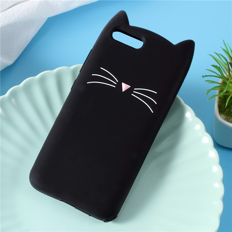 3D Mustache Cat Silicone Case Phone Cover for Xiaomi Mi 6 - Black-1