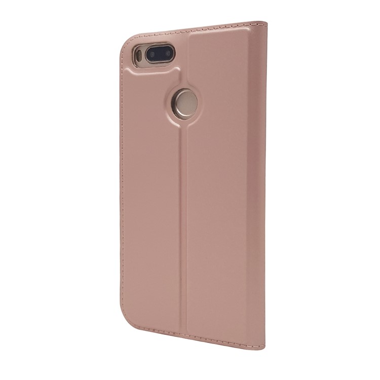 Auto-absorbed Magnetic Leather Card Holder Phone Case for Xiaomi Mi A1 / 5X - Rose Gold-11