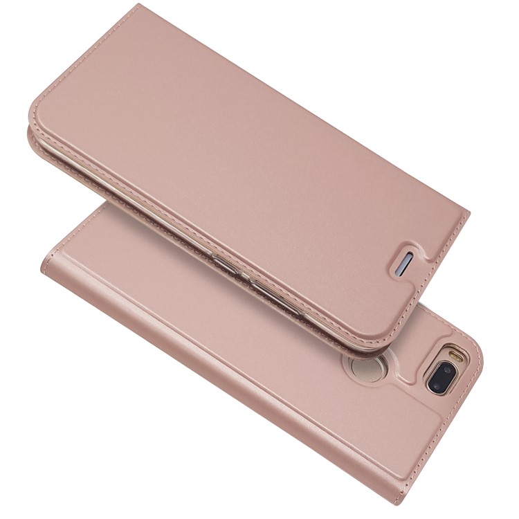 Auto-absorbed Magnetic Leather Card Holder Phone Case for Xiaomi Mi A1 / 5X - Rose Gold-2