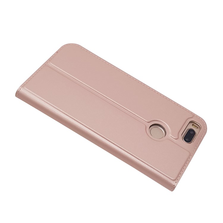 Auto-absorbed Magnetic Leather Card Holder Phone Case for Xiaomi Mi A1 / 5X - Rose Gold-6