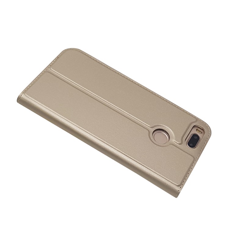 Auto-absorbed Magnetic Leather Card Slot Mobile Folio Cover for Xiaomi Mi A1 / 5X - Gold-5