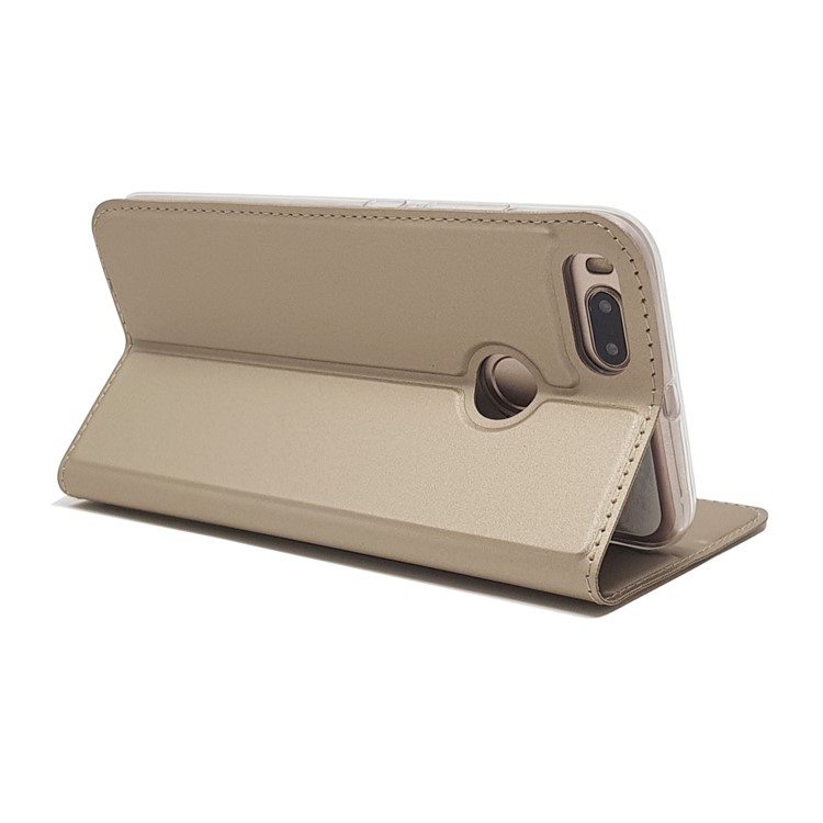 Auto-absorbed Magnetic Leather Card Slot Mobile Folio Cover for Xiaomi Mi A1 / 5X - Gold-7