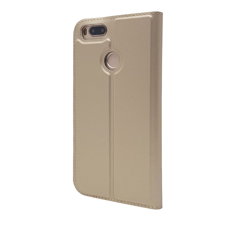Auto-absorbed Magnetic Leather Card Slot Mobile Folio Cover for Xiaomi Mi A1 / 5X - Gold-9