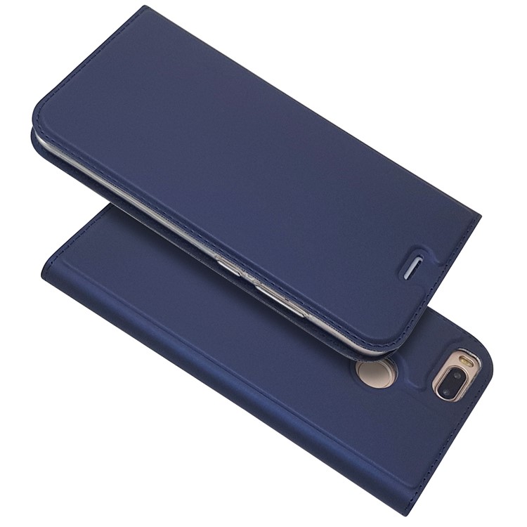 Auto-absorbed Magnetic Leather Protective Cover with Card Holder for Xiaomi Mi A1 / 5X - Dark Blue-2