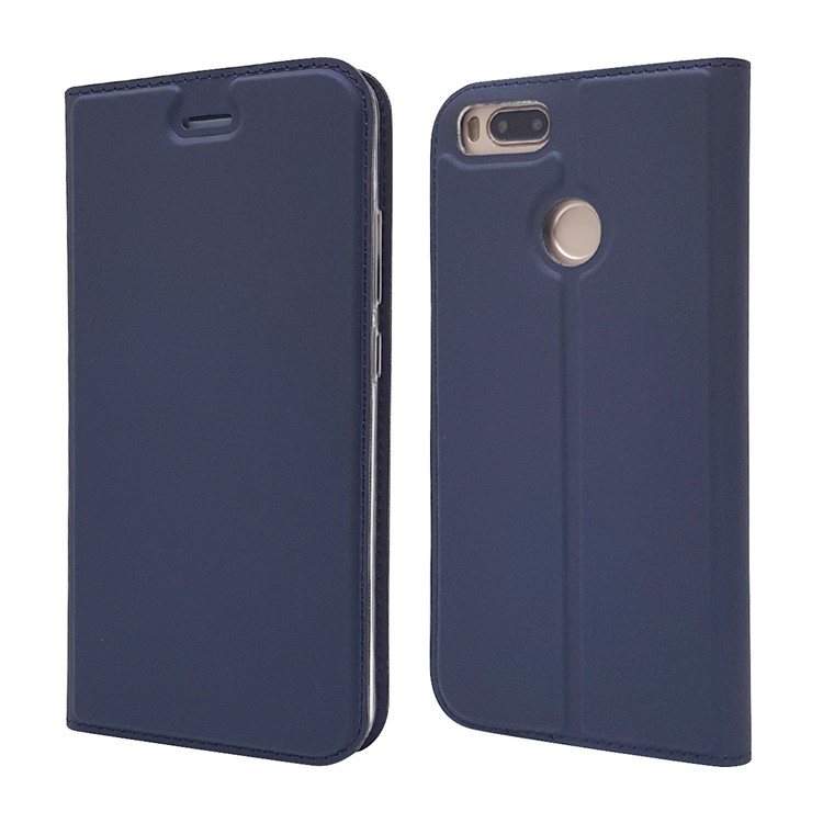 Auto-absorbed Magnetic Leather Protective Cover with Card Holder for Xiaomi Mi A1 / 5X - Dark Blue-3