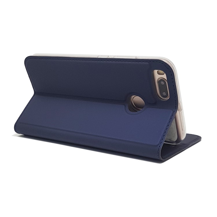 Auto-absorbed Magnetic Leather Protective Cover with Card Holder for Xiaomi Mi A1 / 5X - Dark Blue-7