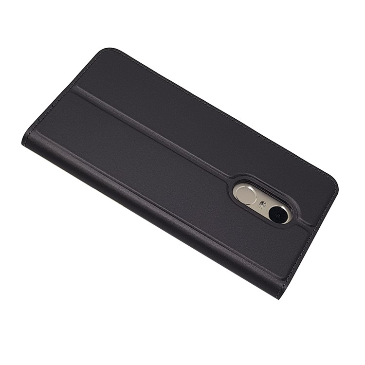 Magnetic Adsorption Card Holder PU Leather Case for Xiaomi Redmi Note 4X - Black-4