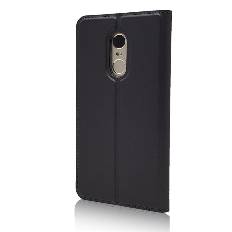 Magnetic Adsorption Card Holder PU Leather Case for Xiaomi Redmi Note 4X - Black-9