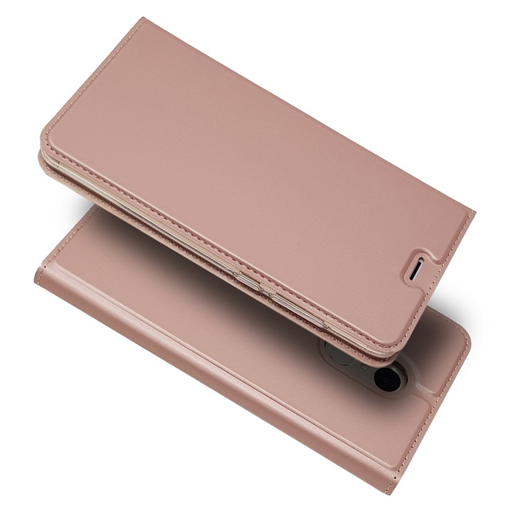 Magnetic Adsorption Card Holder PU Leather Stand Cover for Xiaomi Redmi Note 4X - Rose Gold-2