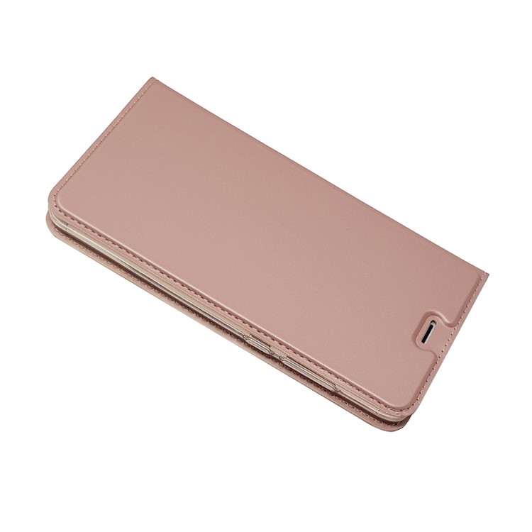 Magnetic Adsorption Card Holder PU Leather Stand Cover for Xiaomi Redmi Note 4X - Rose Gold-3