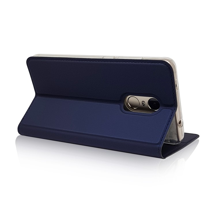 Magnetic Adsorption PU Leather Card Holder Mobile Casing for Xiaomi Redmi Note 4X - Dark Blue-6