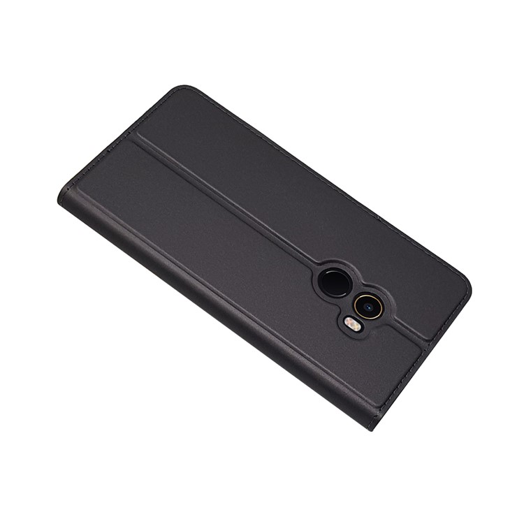 Magnetic Adsorption Leather Card Holder Case for Xiaomi Mi Mix 2 - Black-4