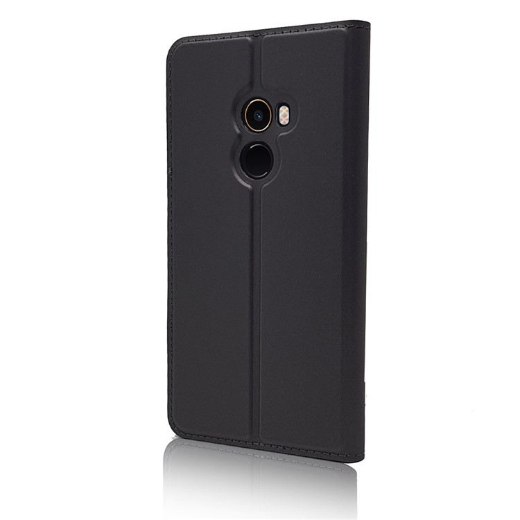 Magnetic Adsorption Leather Card Holder Case for Xiaomi Mi Mix 2 - Black-9