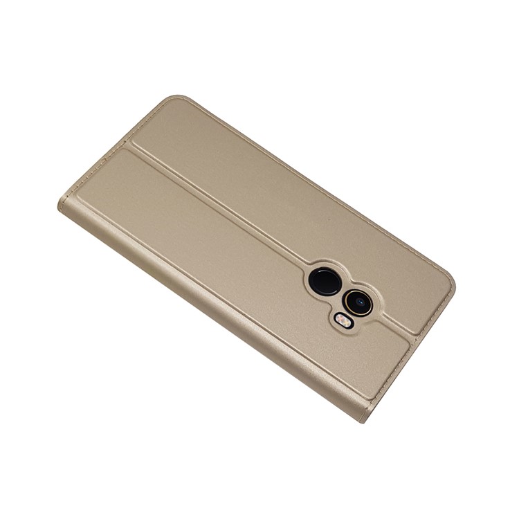 Magnetic Adsorption Leather Card Holder Shell Case for Xiaomi Mi Mix 2 - Gold-4
