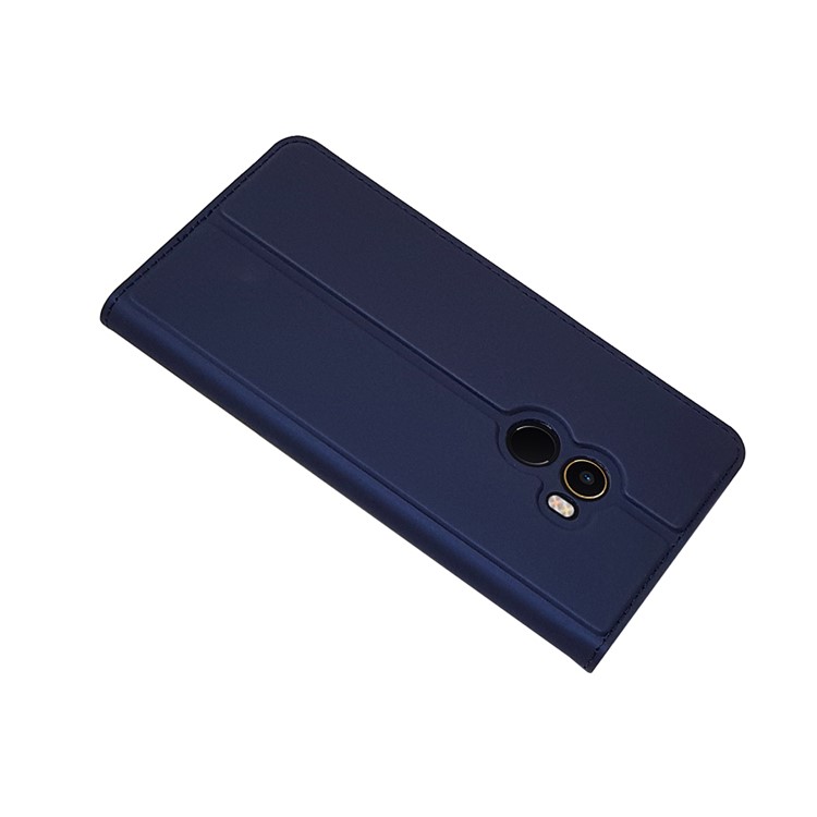 Magnetic Adsorption Leather Stand Case with Card Slot for Xiaomi Mi Mix 2 - Dark Blue-4