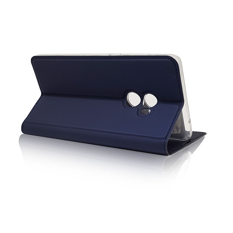 Magnetic Adsorption Leather Stand Case with Card Slot for Xiaomi Mi Mix 2 - Dark Blue-6
