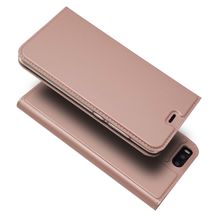 Magnetic Adsorption PU Leather Card Holder Case for Xiaomi Mi Note 3 - Rose Gold-1