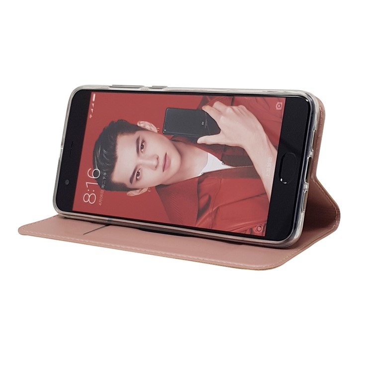 Magnetic Adsorption PU Leather Card Holder Case for Xiaomi Mi Note 3 - Rose Gold-9