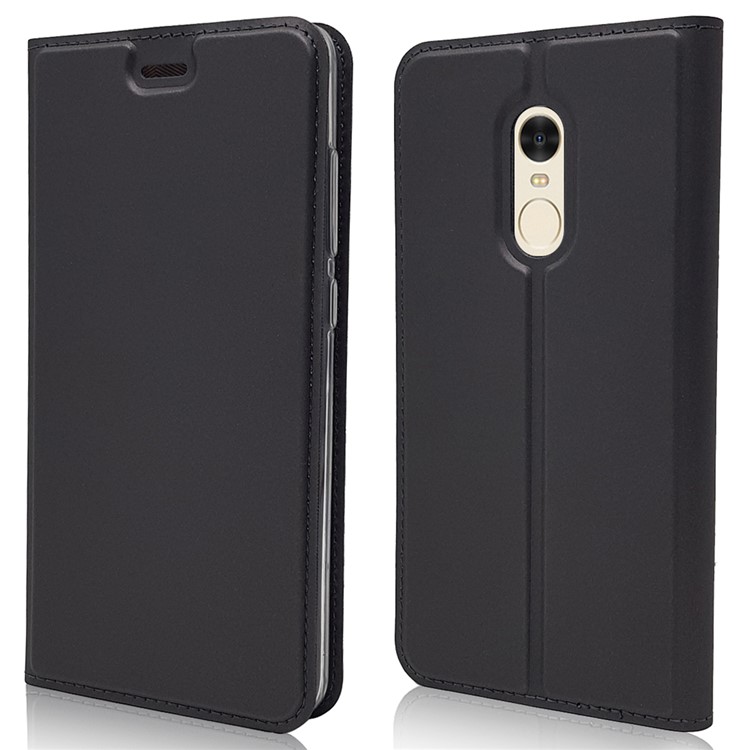 Magnetischer Adsorbierter Lederner Kartenhalterkasten Für Xiaomi Redmi Anmerkung 4 - Schwarz-2
