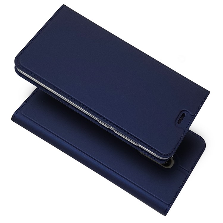 Magnetic Adsorption Leather Stand Case with Card Slot for Xiaomi Redmi Note 4 - Dark Blue-1