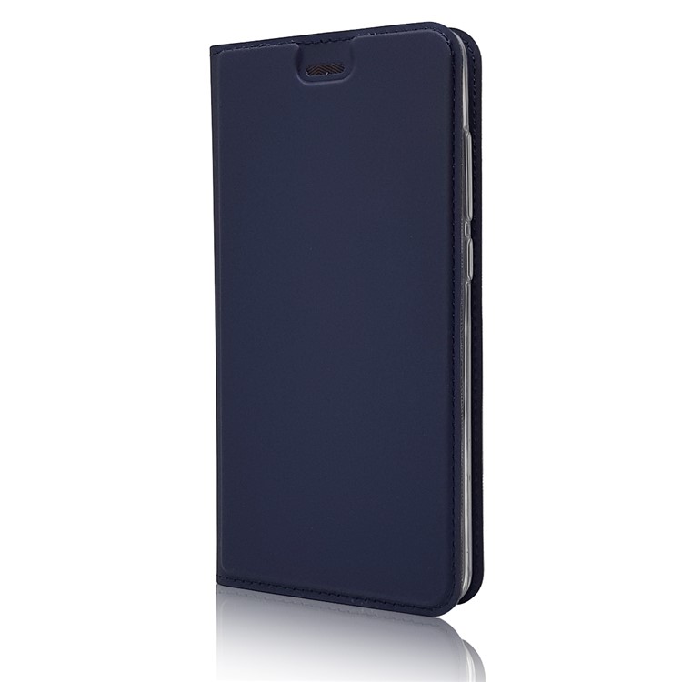 Magnetic Adsorption Leather Stand Case with Card Slot for Xiaomi Redmi Note 4 - Dark Blue-7