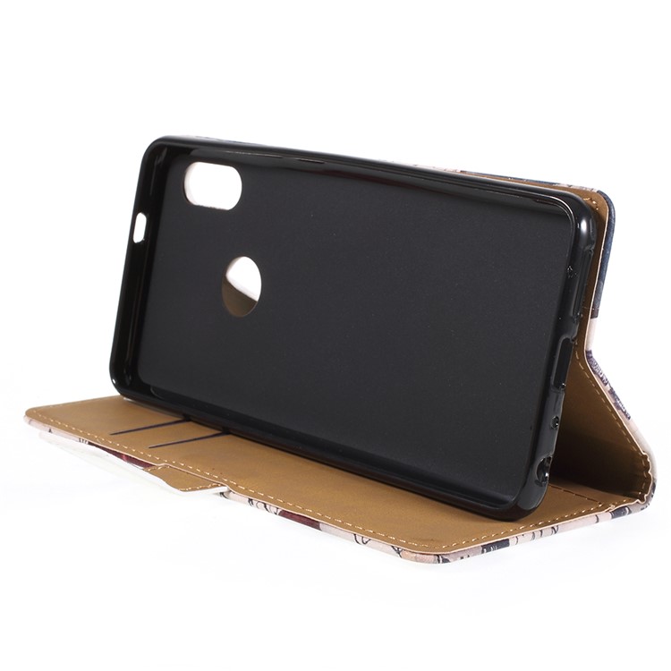 Patterned Leather Wallet Casing Cover for Xiaomi Redmi Note 5 Pro (Dual Camera) / Redmi Note 5 (China) - Eiffel Tower and Quill-4