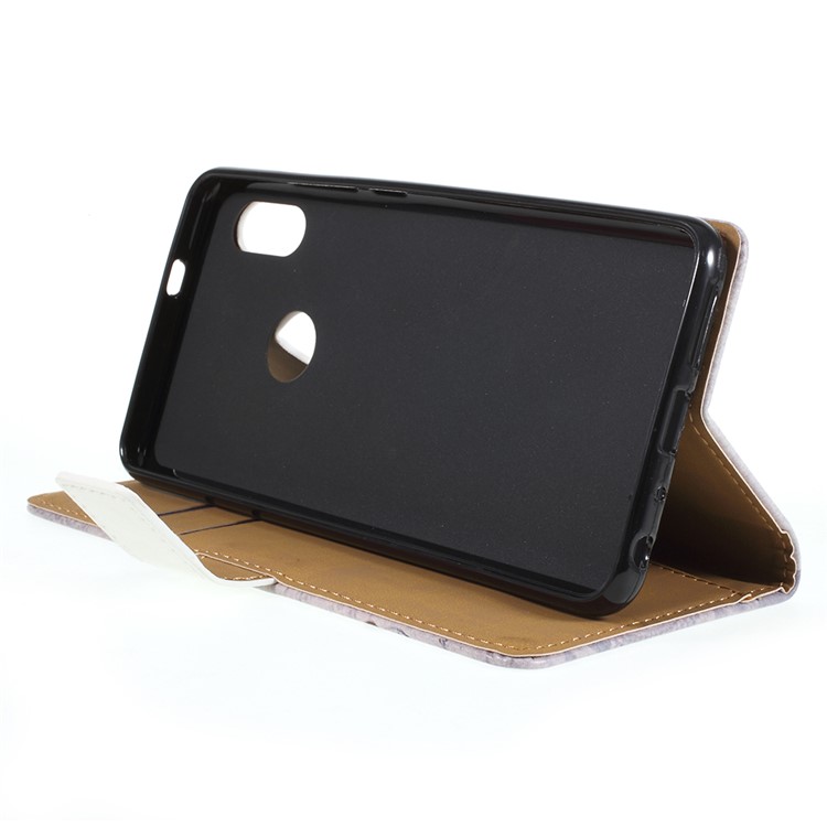 Patterned Magnetic Leather Wallet Flip Shell for Xiaomi Redmi Note 5 Pro (Dual Camera) / Redmi Note 5 (China) - Cat Holding Heart-4