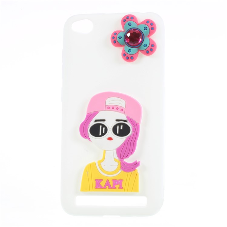3D Cartoon Pattern Soft TPU Cellphone Case for Xiaomi Redmi 5A - Fashion Girl-1