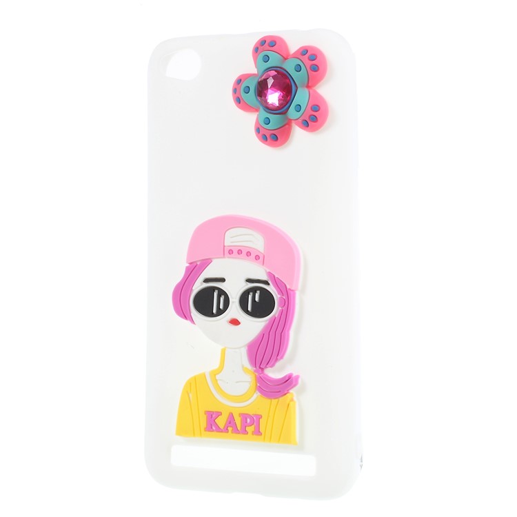 3D Cartoon Pattern Soft TPU Cellphone Case for Xiaomi Redmi 5A - Fashion Girl-2