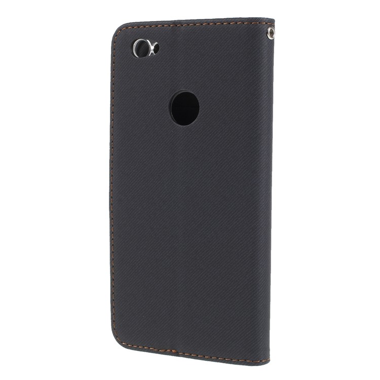ROAR KOREA Twill Leather Wallet Case for Xiaomi Redmi Note 5A Prime / Redmi Y1 (India) - Black-2