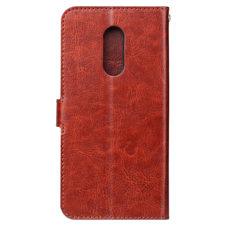 Crazy Horse Texture Stand Leather Phone Casing for Xiaomi Redmi Note 5 (12MP Rear Camera) / Redmi 5 Plus (China) - Brown-3