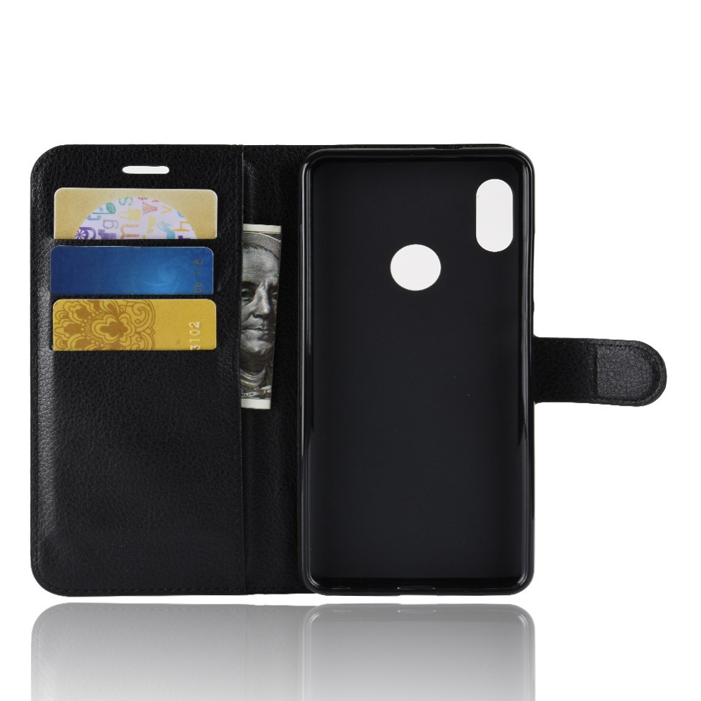 Litchi Skin Leather Wallet Case for Xiaomi Redmi Note 5 Pro (Dual Camera) / Redmi Note 5 (China) - Black-3
