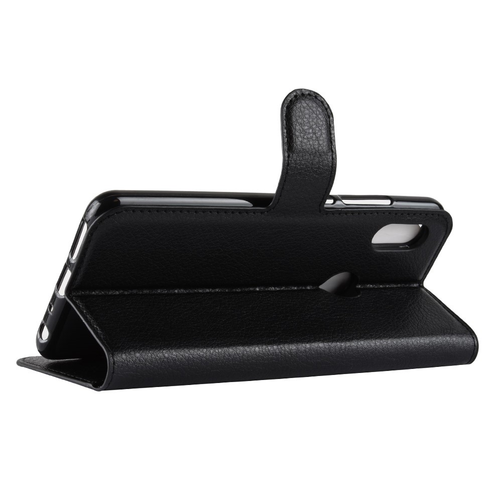 Litchi Skin Leather Wallet Case for Xiaomi Redmi Note 5 Pro (Dual Camera) / Redmi Note 5 (China) - Black-5
