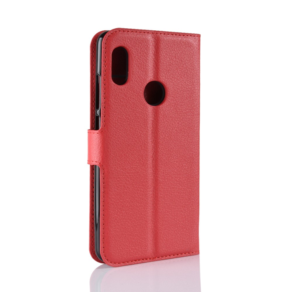 Litchi Skin Leather Wallet Shell Case for Xiaomi Redmi Note 5 Pro (Dual Camera) / Redmi Note 5 (China) - Red-6