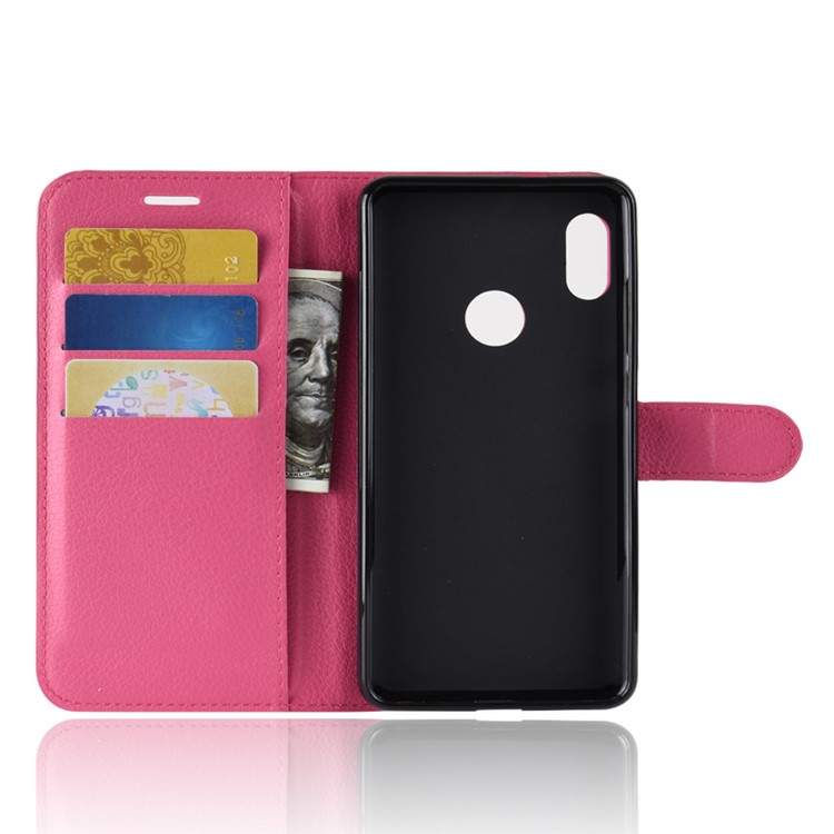 Litchi Skin Cell Celather Cartet Case Para Xiaomi Redmi Note 5 Pro (câmera Dupla) / Redmi Nota 5 (China) - Rosa-3