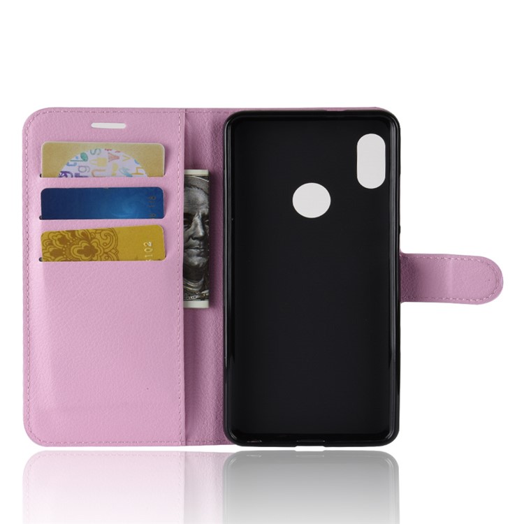 Litchi Skin Cell Celather Cartet Case Para Xiaomi Redmi Note 5 Pro (câmera Dupla) / Redmi Nota 5 (China) - Rosa-3