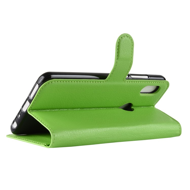 Litchi Skin Wallet Leather Stand Cover for Xiaomi Redmi Note 5 Pro (Dual Camera) / Redmi Note 5 (China) - Green-5