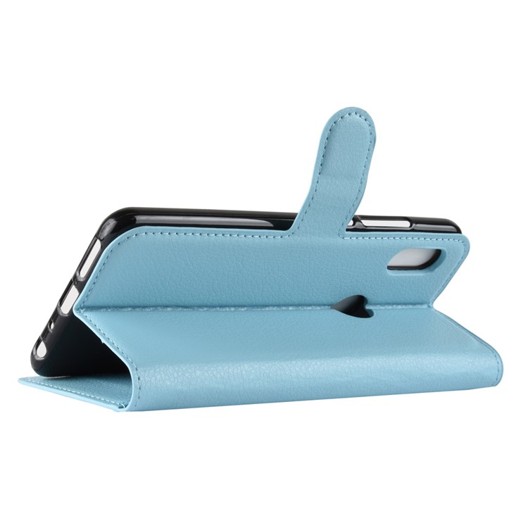 Litchi Skin Cell Phone Leather Wallet Case for Xiaomi Redmi Note 5 Pro (Dual Camera) / Redmi Note 5 (China) - Baby Blue-5