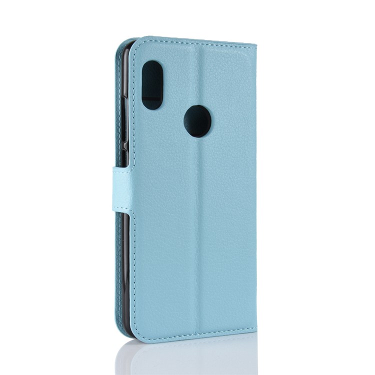Litchi Skin Cell Phone Leather Wallet Case for Xiaomi Redmi Note 5 Pro (Dual Camera) / Redmi Note 5 (China) - Baby Blue-6