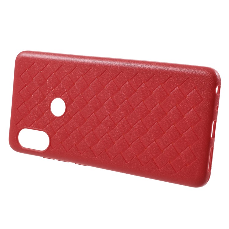 Woven Pattern TPU Ultra Thin Phone Back Casing for Xiaomi Redmi Note 5 Pro (Dual Camera) / Redmi Note 5 (China) / Mi 6x - Red-2