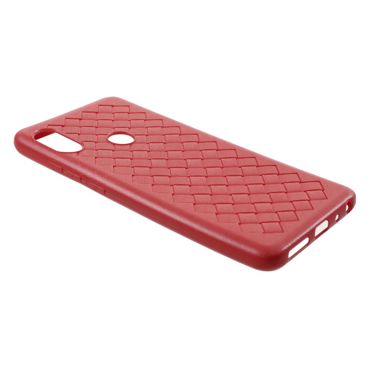 Woven Pattern TPU Ultra Thin Phone Back Casing for Xiaomi Redmi Note 5 Pro (Dual Camera) / Redmi Note 5 (China) / Mi 6x - Red-3