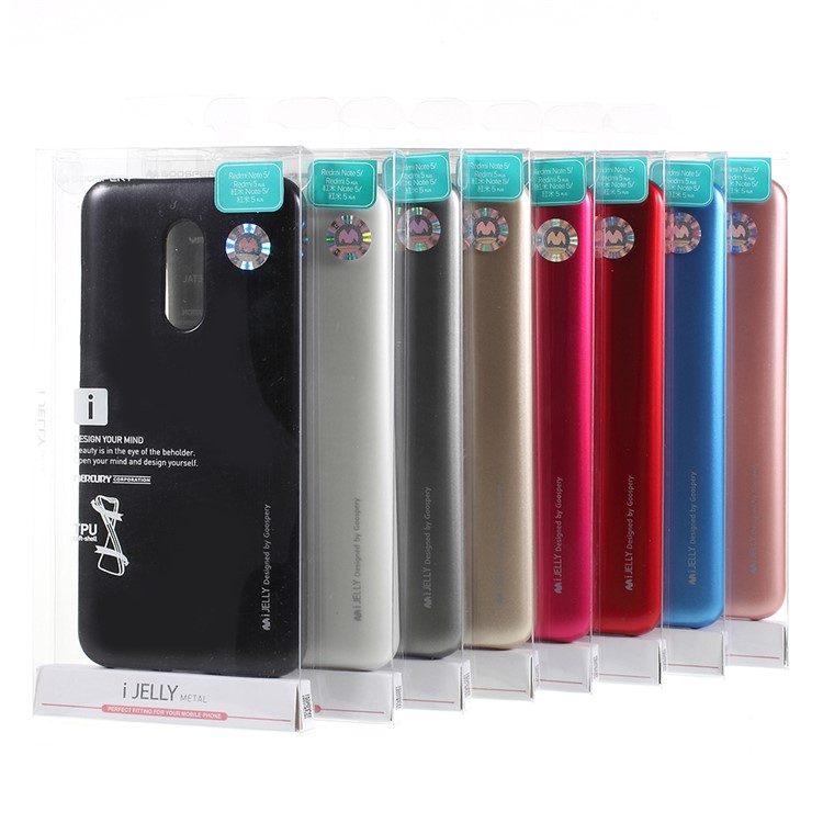 MERCURY GOOSPERY i JELLY Metallic Soft TPU Flexible Back Casing for Xiaomi Redmi Note 5 (For India, 12MP Rear Camera) - Black-6
