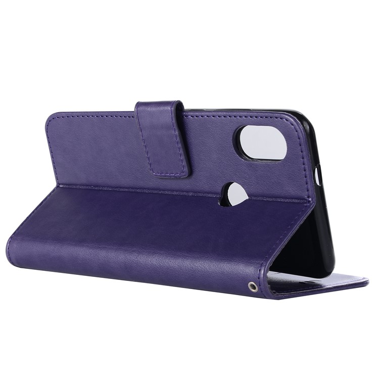 Imprint Dream Catcher Owl Magnetic Wallet PU Leather Stand Mobile Phone Shell for Xiaomi Redmi Note 5 Pro (Dual Camera) / Redmi Note 5 (China) - Purple-9