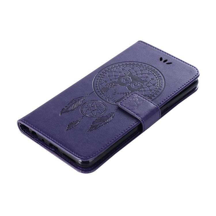 Imprint Dream Catcher Owl Magnetic Wallet PU Leather Stand Mobile Phone Shell for Xiaomi Redmi Note 5 Pro (Dual Camera) / Redmi Note 5 (China) - Purple-13