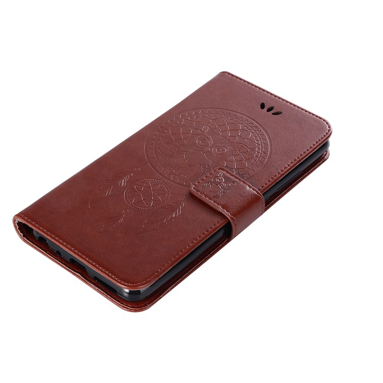 Imprint Dream Catcher Owl Magnetic Wallet PU Leather Stand Cell Phone Shell for Xiaomi Redmi Note 5 Pro (Dual Camera) / Redmi Note 5 (China) - Brown-13