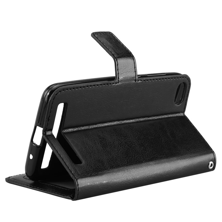 Crazy Horse Texture Wallet Stand Leather Phone Case for Xiaomi Redmi 5A - Black-5