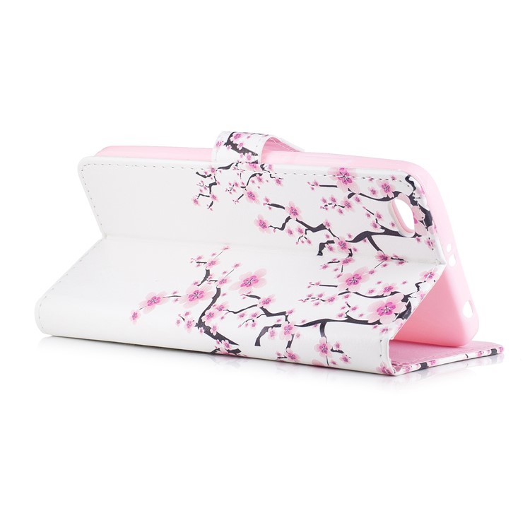 Embossment Pattern Stand Wallet Leather Casing for Xiaomi Redmi Note 5A / Redmi Y1 Lite (India) - Plum Blossom-5