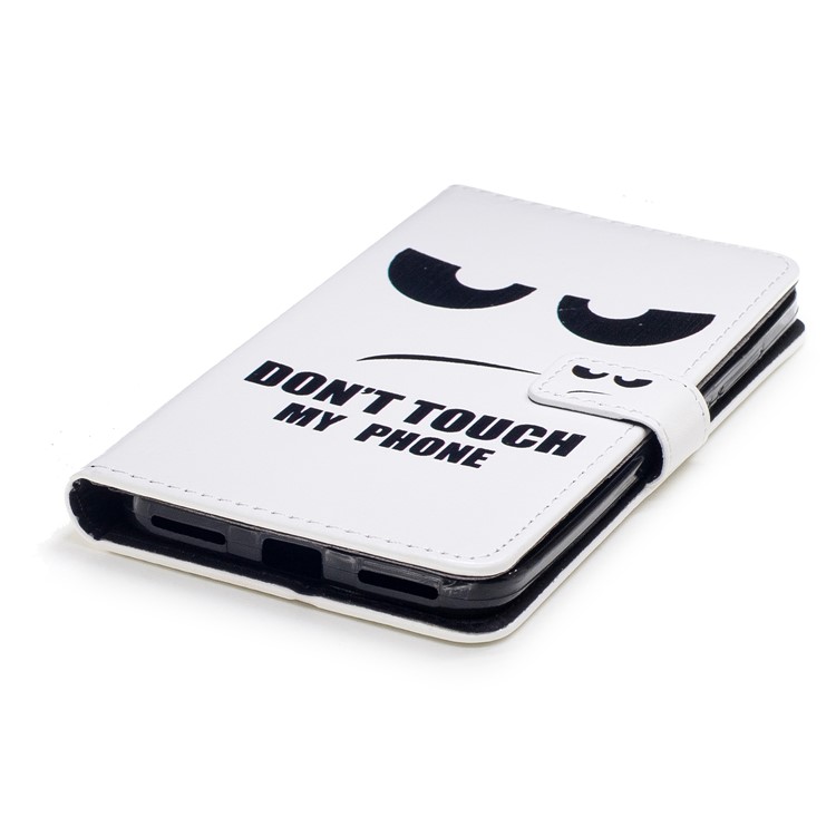 Embossed Pattern PU Leather Wallet Cover for Xiaomi Redmi Note 5A / Redmi Y1 Lite (India) - Don't Touch My Phone-2