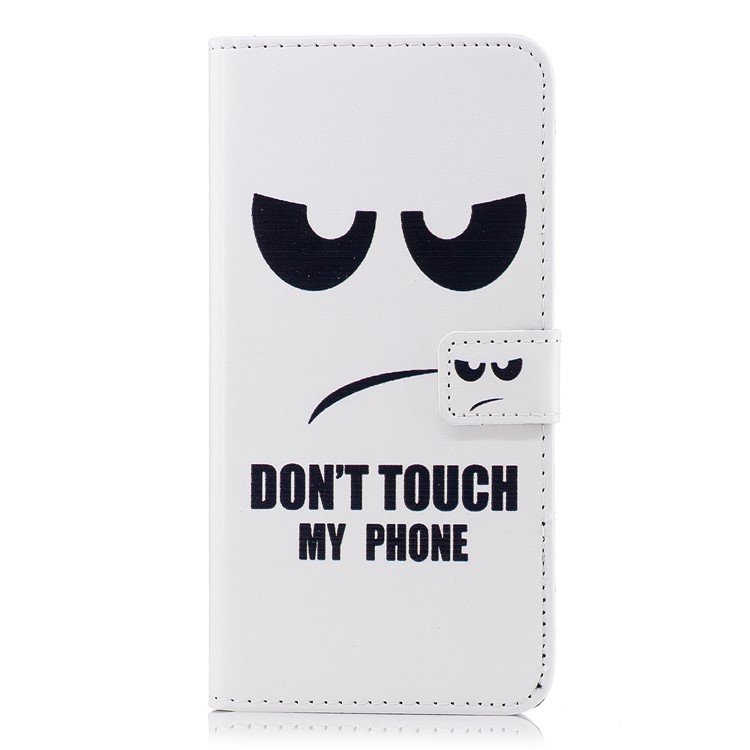 Embossed Pattern PU Leather Wallet Cover for Xiaomi Redmi Note 5A / Redmi Y1 Lite (India) - Don't Touch My Phone-3