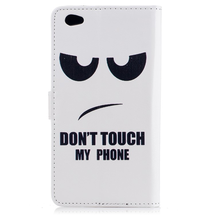 Embossed Pattern PU Leather Wallet Cover for Xiaomi Redmi Note 5A / Redmi Y1 Lite (India) - Don't Touch My Phone-4
